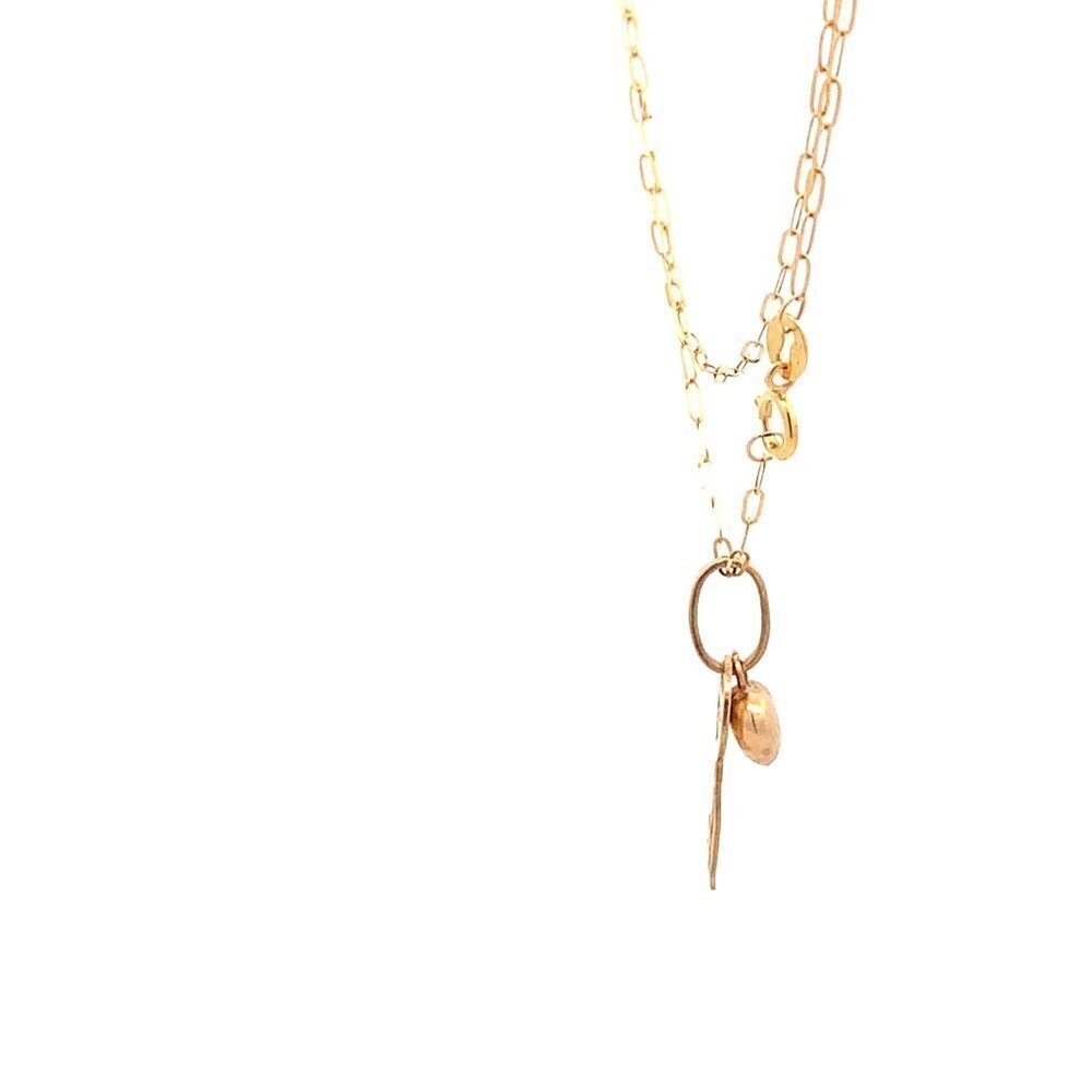 18K Yellow Gold Necklace Chain 18 inches Heart Pendant 1.53 grams - Picture 8 of 13